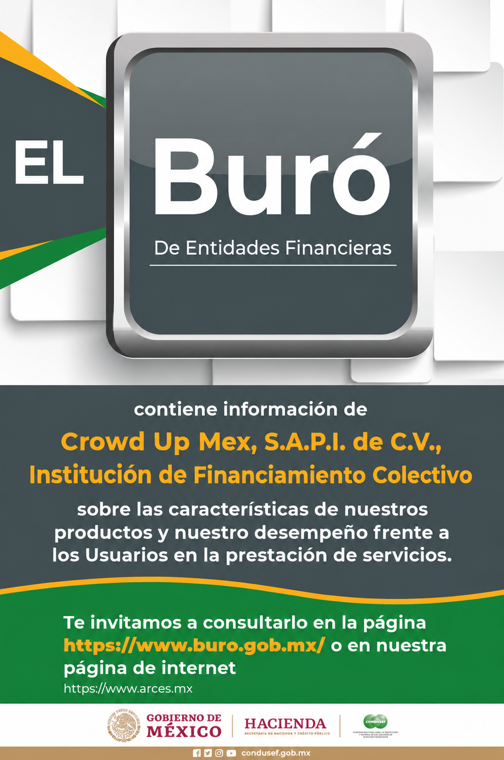 Información del Buró de Entidades Financieras de Crowd Up MEX